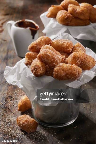 bite size churro's - churros stock pictures, royalty-free photos & images