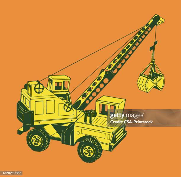 toy steel crane - crane stock illustrations