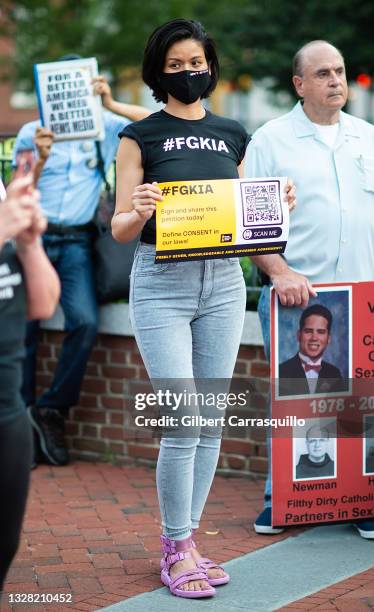 Harvey Weinstein's sexual assault survivor Tarale Wulff attends a Vigil For Survivors In Protest Of Bill Cosby's Overturned Conviction at...