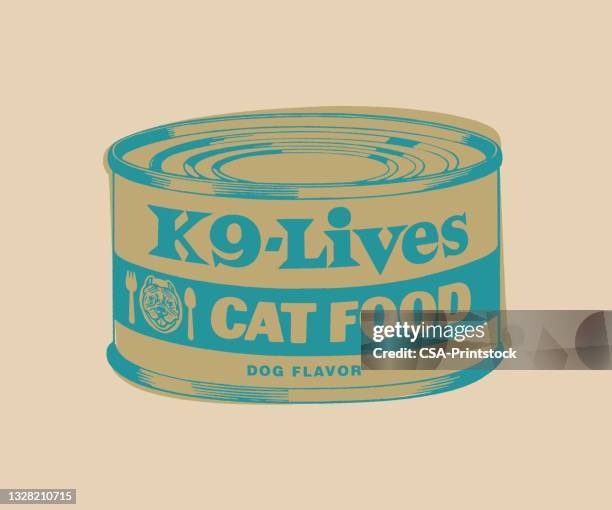 ilustrações de stock, clip art, desenhos animados e ícones de k9 lives cat food can - cat food