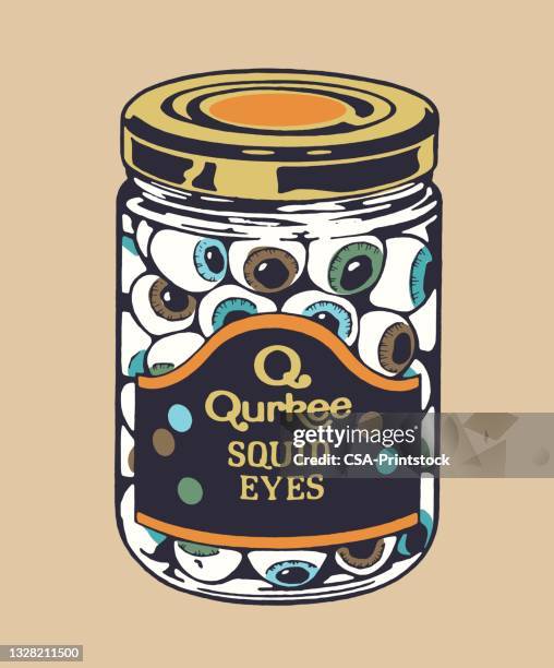 olive jar - squid eye stock illustrations