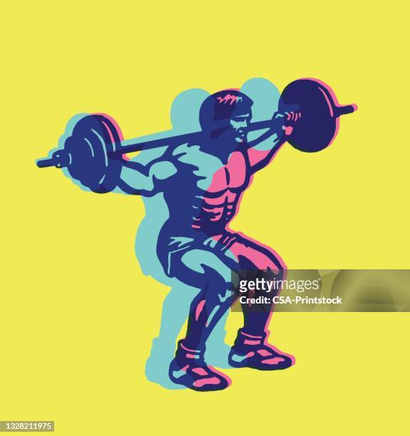 weightlifter - bodybuilding stock-grafiken, -clipart, -cartoons und -symbole