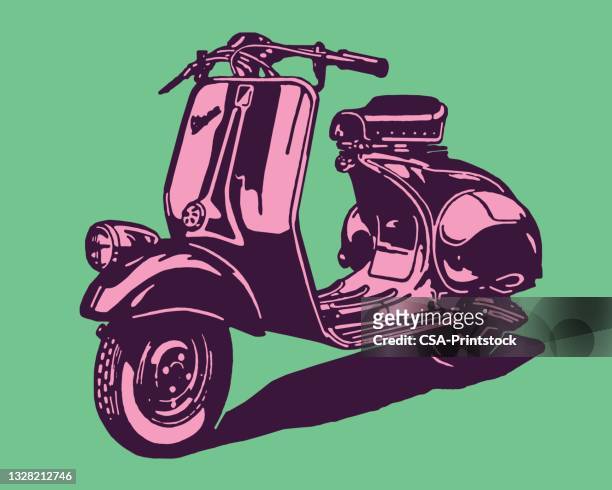 illustrazioni stock, clip art, cartoni animati e icone di tendenza di ciclomotore segnale - moped