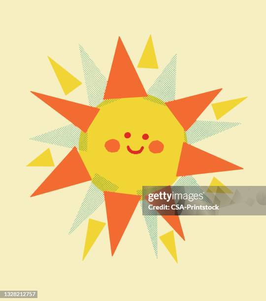 smiling sun - joy stock illustrations