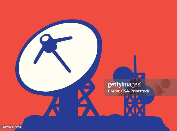 transmission satellite - satellite dish stock illustrations