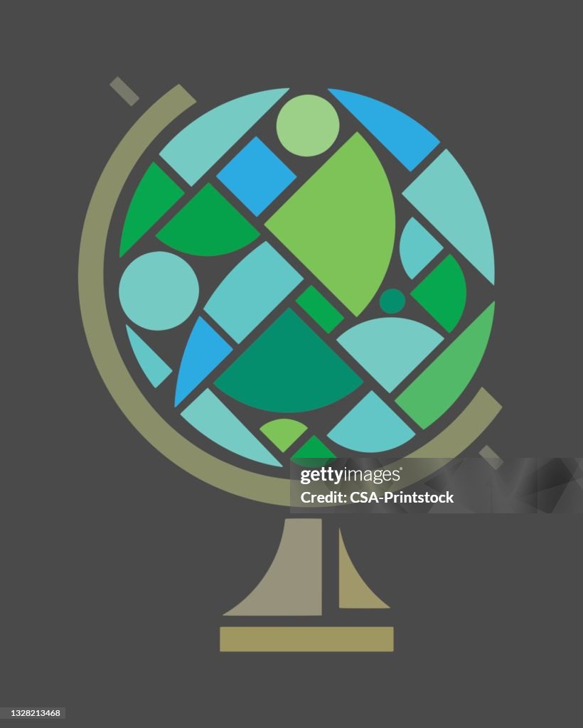 Abstract Globe in Pieces