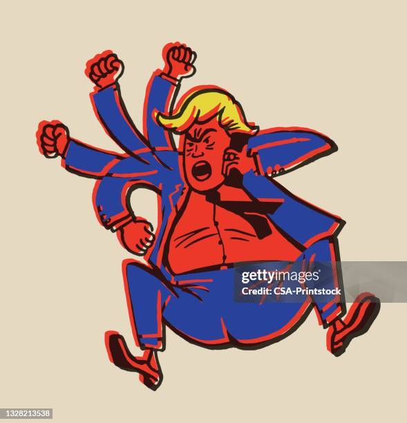 angry man throwing a tantrum - angry man stock illustrations