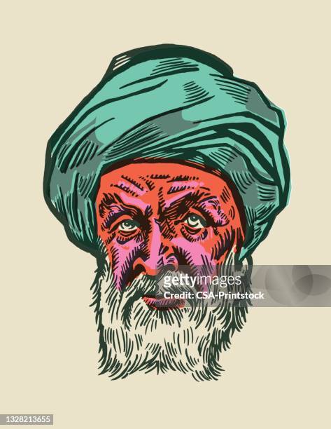 ilustrações de stock, clip art, desenhos animados e ícones de man with turban - turbante indiano