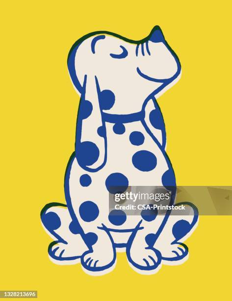 spotted dog - dalmatian dog stock illustrations