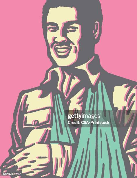 man with arm in a sling - plaster face bandages stock illustrations