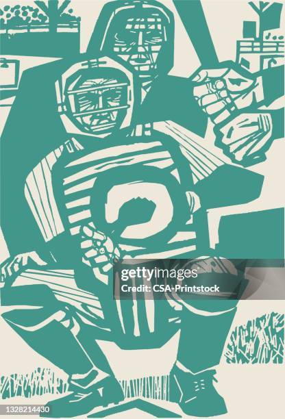 baseball catcher - baseball catcher stock illustrations