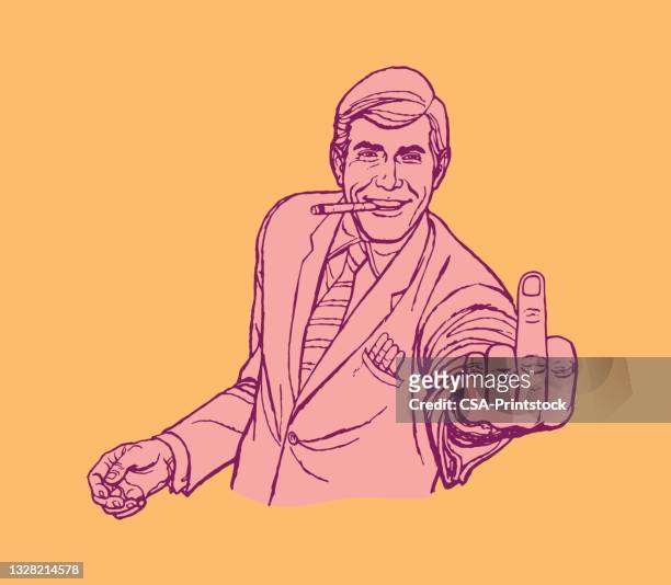 man giving the finger - obscene gesture 幅插畫檔、美工圖案、卡通及圖標