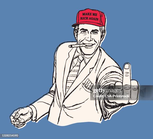 illustrations, cliparts, dessins animés et icônes de l’homme qui donne le doigt - casquette de baseball