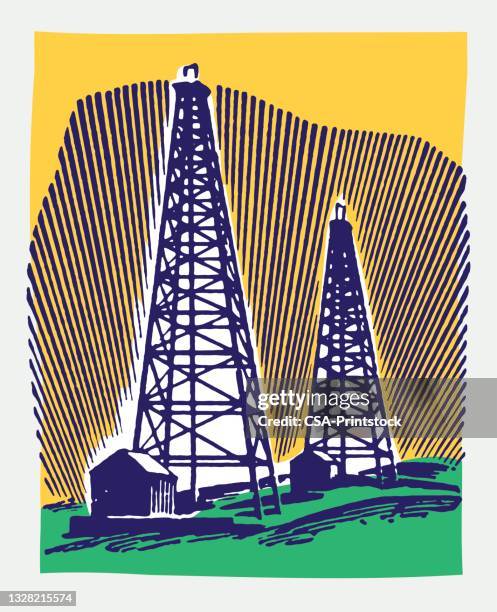 oil field - well drilling stock illustrations