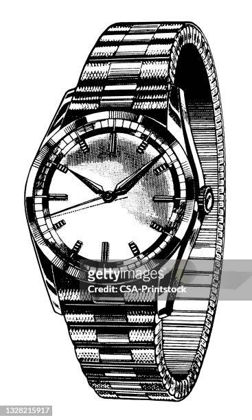 man's wristwatch - wristwatch stock illustrations