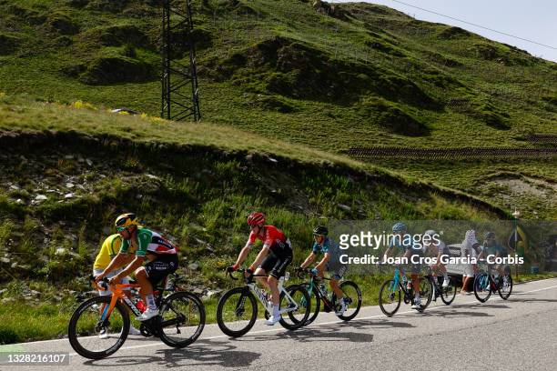 Sonny Colbrelli, from Team Bahrain Victorious, and Connor Swift, from Team Arkéa-Samsic, during the 108th Tour de France 2021, Stage 15 a 147km stage...