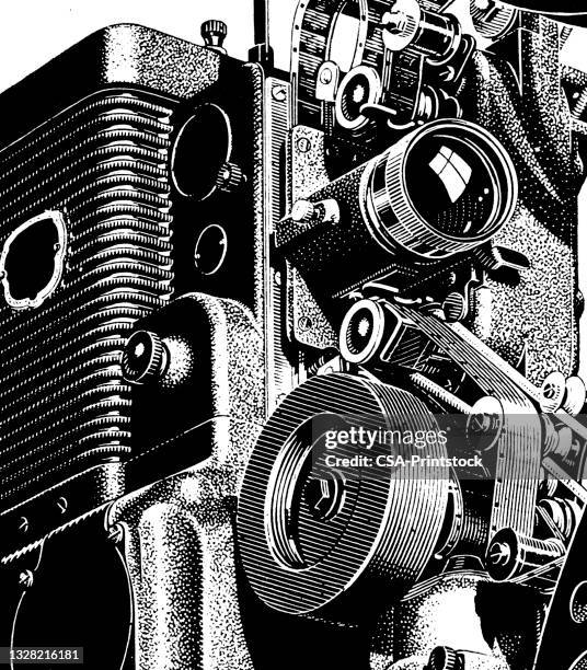 film projector - hollywood movie stock illustrations