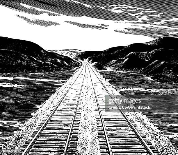 railroad tracks - train tracks stock illustrations