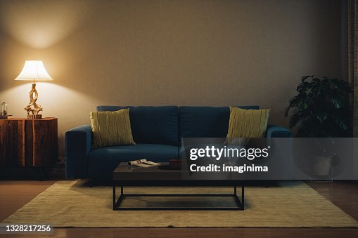Modern Living Room At Night Modern Living Room At Night