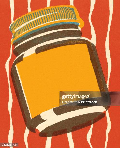 jar with label and lid - baby food jar stock illustrations