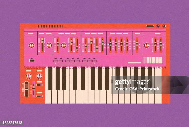 stockillustraties, clipart, cartoons en iconen met electronic keyboard - keyboard player