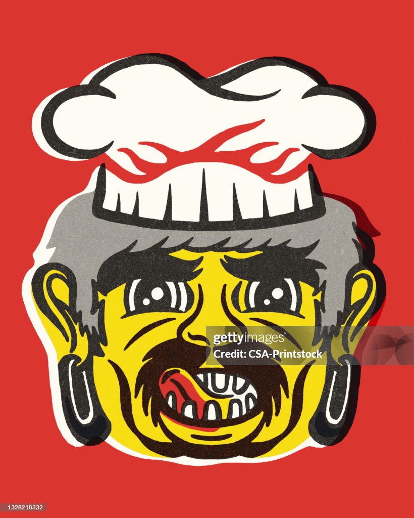 Chef with Large Eyebrows and Mustache