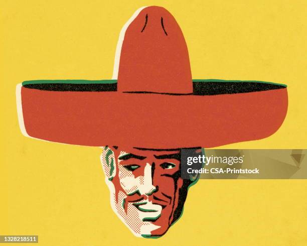illustrations, cliparts, dessins animés et icônes de homme portant un sombrero - chapeau mexicain