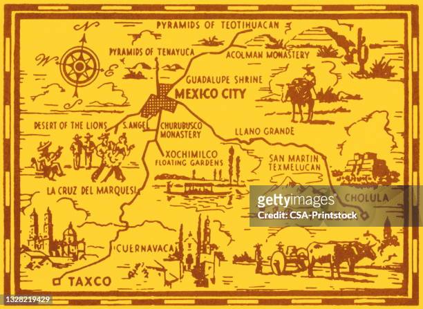 ilustrações de stock, clip art, desenhos animados e ícones de map of mexico city area - cidade do méxico