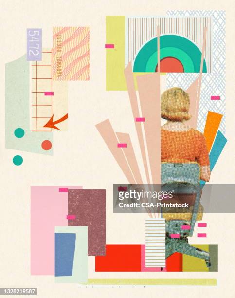 abstract collage - composite image stock illustrations