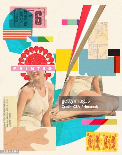 bildbanksillustrationer, clip art samt tecknat material och ikoner med abstract collage - modern konst