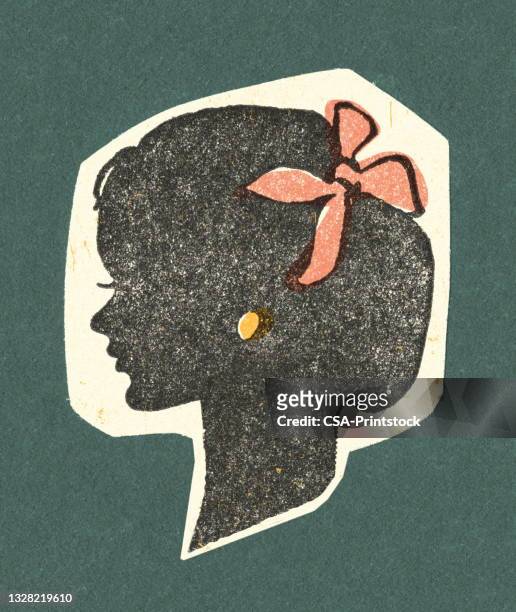 profile of a woman - young women stock illustrations