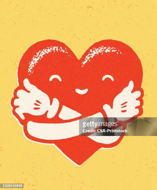 heart hug - affectionate stock illustrations