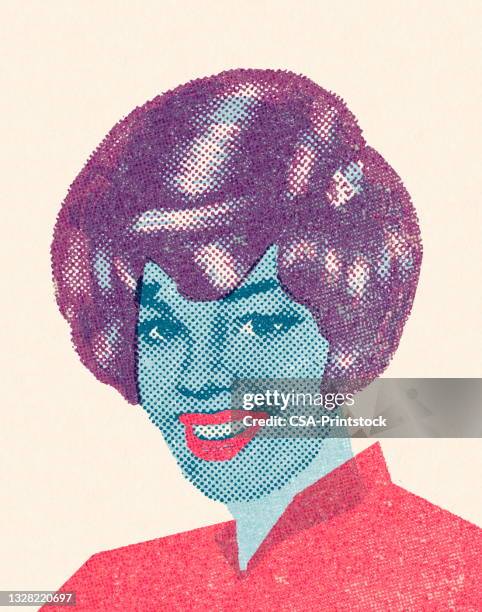 ilustrações de stock, clip art, desenhos animados e ícones de abstract person wearing a wig - peruca
