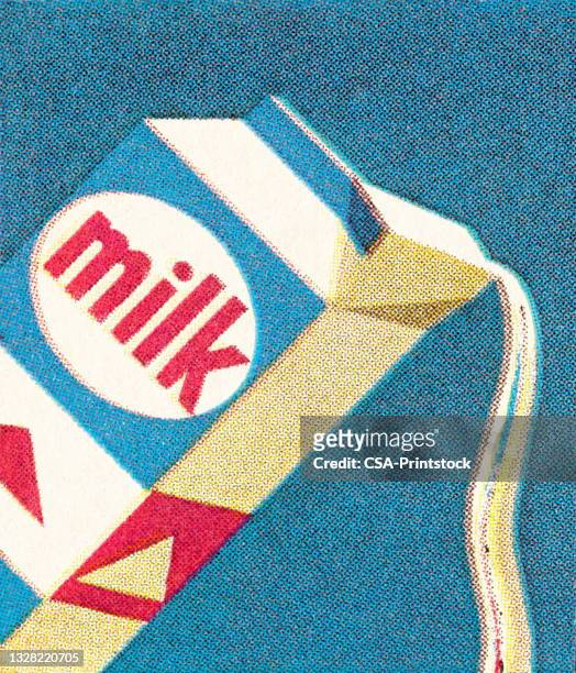 ilustrações, clipart, desenhos animados e ícones de leite derramando de caixa - milk carton