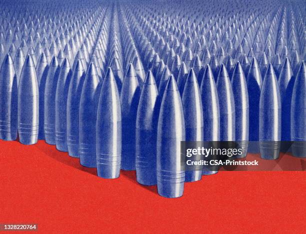 ilustraciones, imágenes clip art, dibujos animados e iconos de stock de filas y filas de viñetas - bala munición