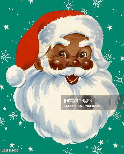 black santa claus - weihnachtsmann stock-grafiken, -clipart, -cartoons und -symbole