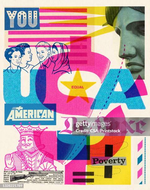 amerikanische collage - royalty free vintage images stock-grafiken, -clipart, -cartoons und -symbole