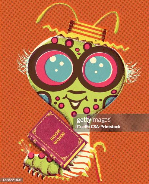 book worm - book worm stock illustrations