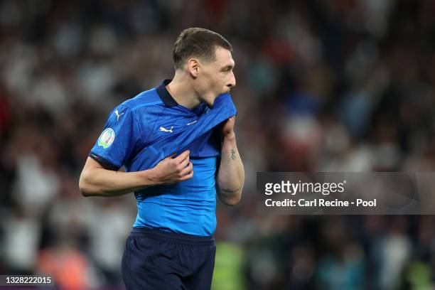 Andrea Belotti of Italy looks dejected after missing Italy's second penalty in a penalty shoot out during the UEFA Euro 2020 Championship Final...