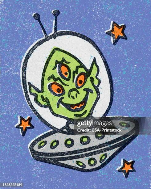 alien spaceship - space invaders stock illustrations