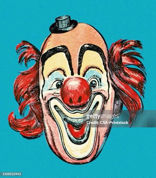 clown gesicht - happy clown faces stock-grafiken, -clipart, -cartoons und -symbole