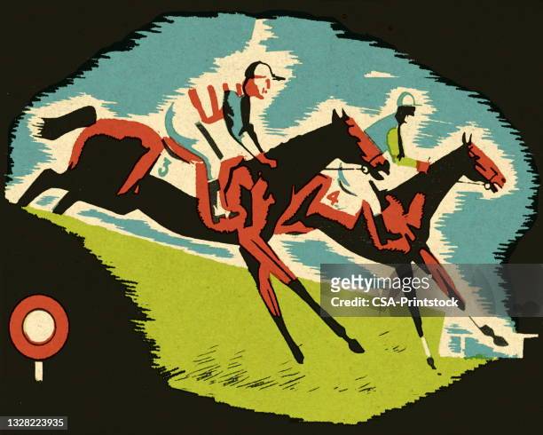 horseracers - two animals stock illustrations