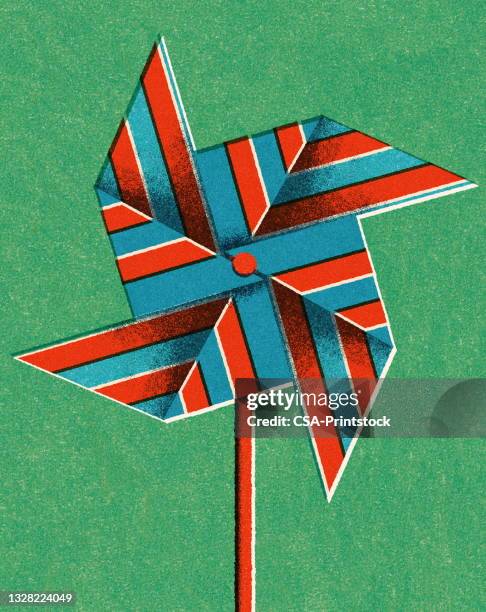 pinwheel - paper windmill stock illustrations