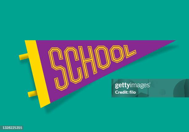 bildbanksillustrationer, clip art samt tecknat material och ikoner med school pennant design - pennant