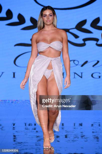 Model walks the runway at the Cirone Swimlingerie Show during Miami Swim Week Powered By Art Hearts Fashion at Faena Forum on July 11, 2021 in Miami...