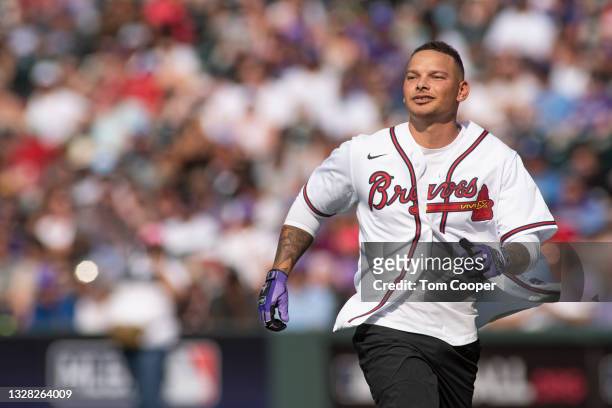 Country Artist Kane Brown during the MLB All-Star Celebrity Softball Game at Coors Field on July 11, 2021 in Denver, Colorado.