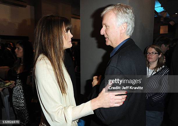 Actress Alice Parkinson and executive producer James Cameron attend the Los Angeles premiere of "Sanctum" after party at The Highlands on January 31,...