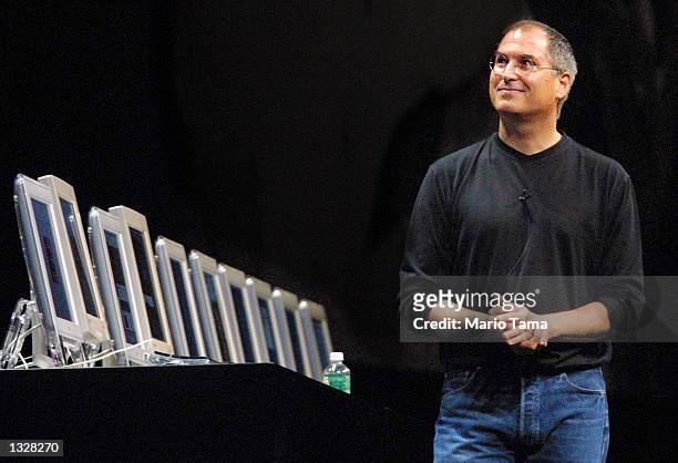 Steve Jobs, CEO of Apple, attends the Macworld Conference and Expo July 18, 2001 in New York City.