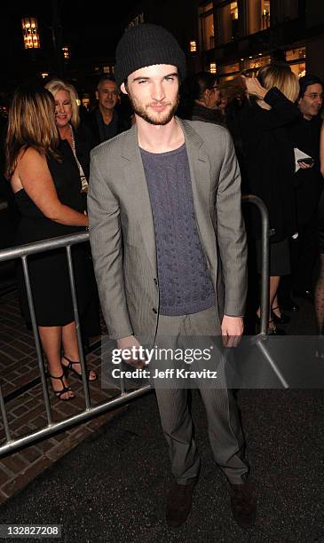 Actor Tom Sturridge arrives at the Los Angeles premiere of "Waiting for Forever" held at Pacific Theaters at the Grove on February 1, 2011 in Los...