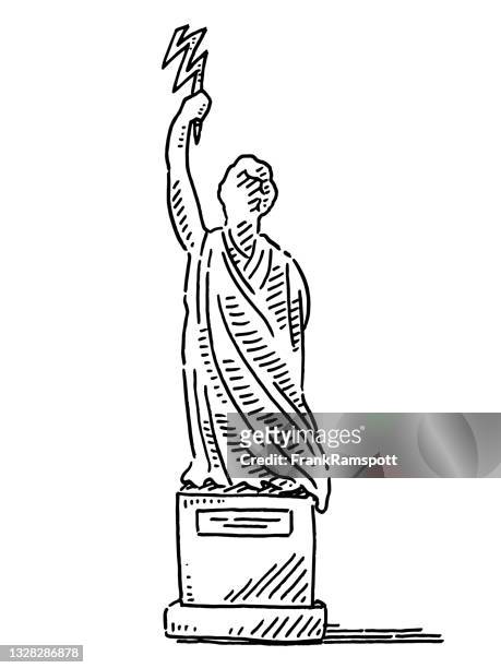generische statue mit blitzzeichnung - toga stock-grafiken, -clipart, -cartoons und -symbole